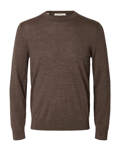 Selected - SLHTray Merino Crew Strik - Delicioso